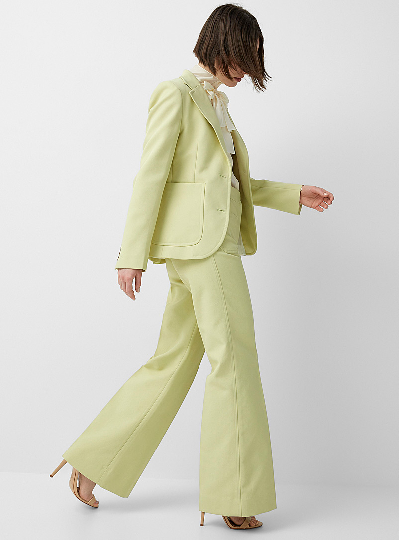 Victoria Beckham: Le pantalon Alina vert Jaune pâle-mais pour femme