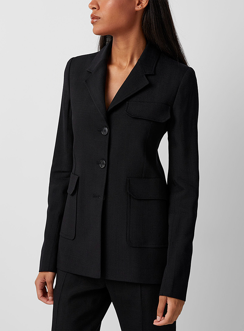 Victoria Beckham Black Flowy black blazer for women