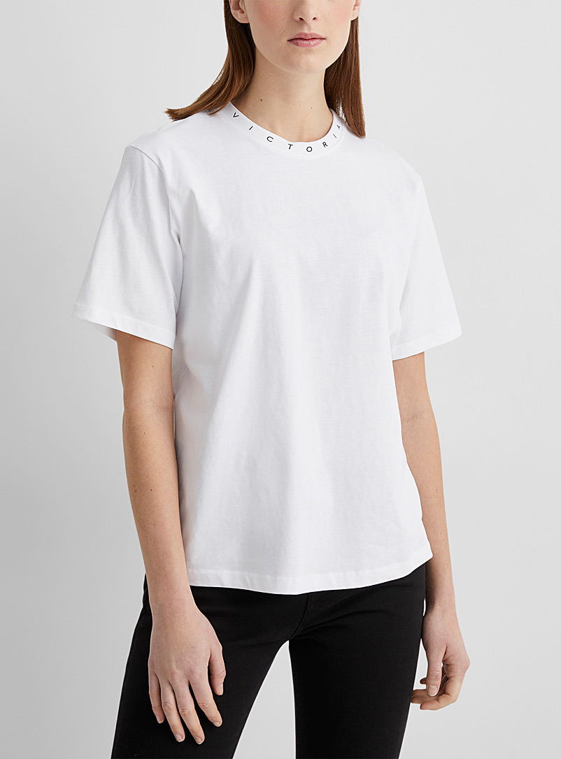 Victoria Beckham White Minimal logo T-shirt for women