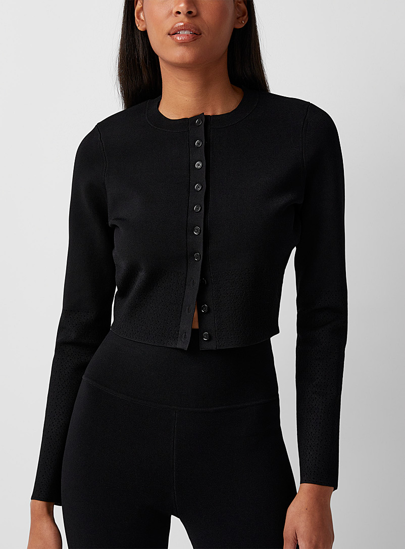 Victoria Beckham Black Tight-knit cropped cardigan for women