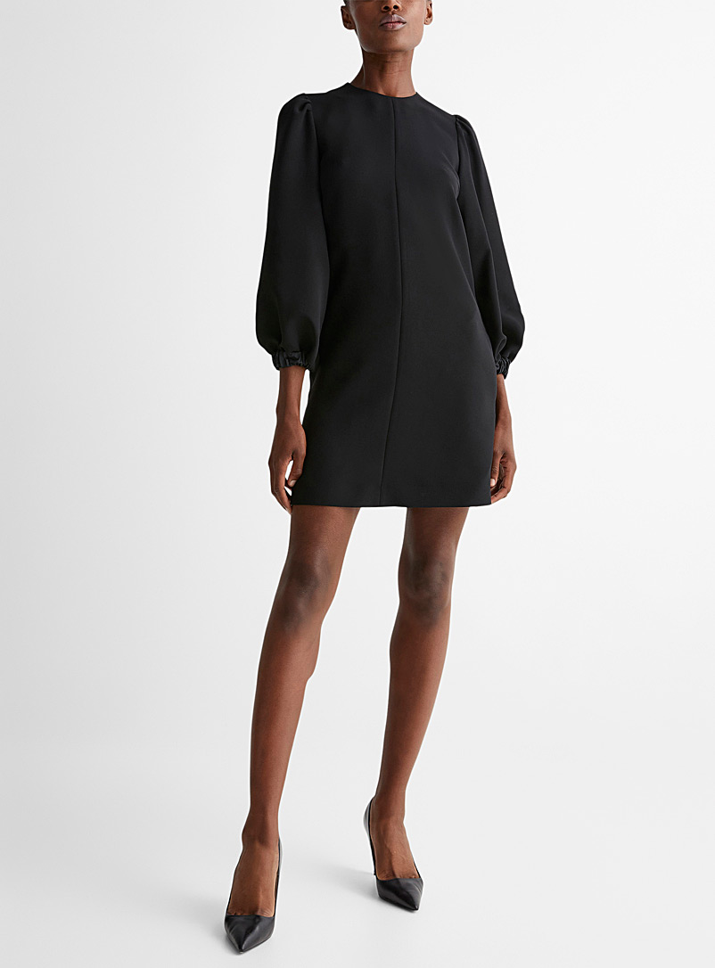 Victoria Victoria Beckham Black Puff-sleeve black dress for women