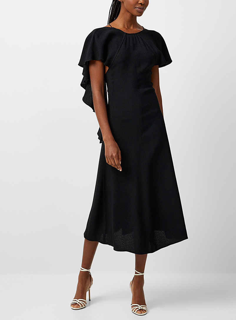 Victoria Beckham: La robe noire drapée Noir pour femme