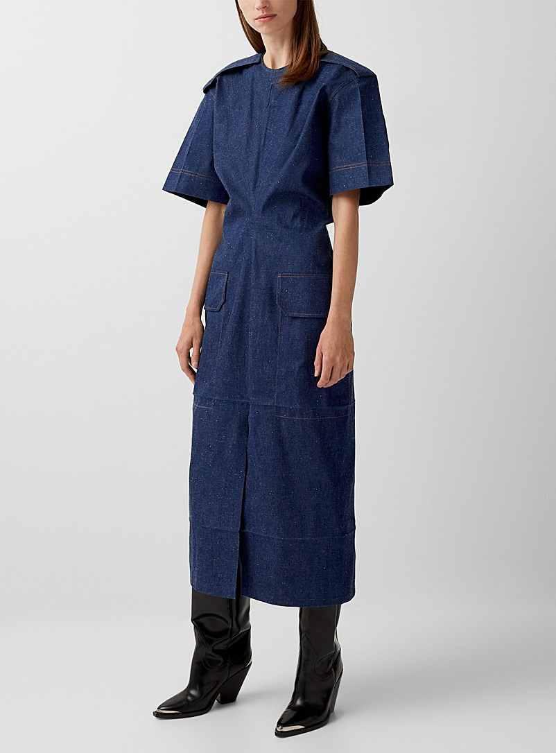 Victoria Beckham Blue Utilitarian denim dress for women