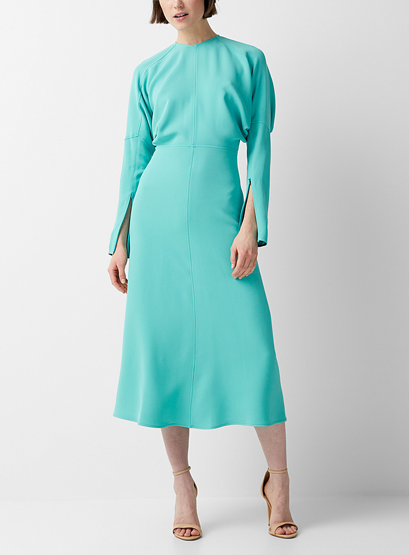 Victoria Beckham Teal Dolman sleeves turquoise dress for women