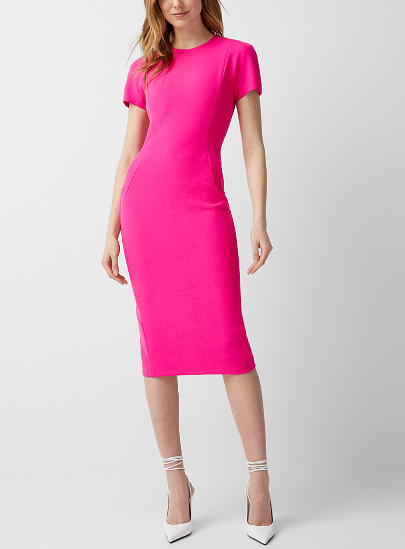 Victoria Beckham Pink Bright pink fitted dress for women