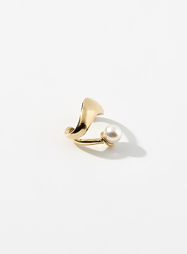 La manchette d'oreille asym&eacute;trique perle