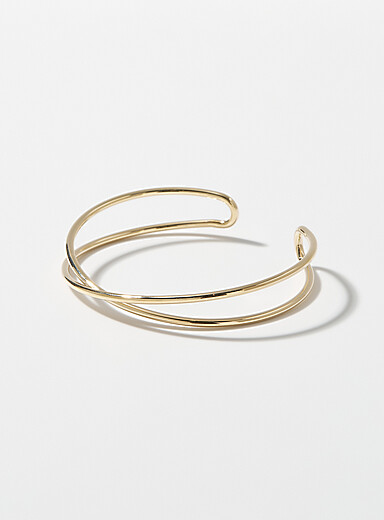 Le bracelet jonc ouvert crois&eacute;