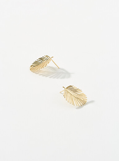 Golden leaf earrings product image 2