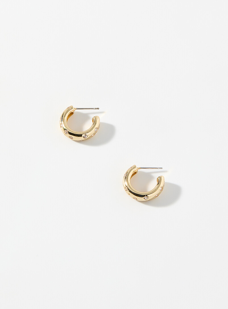 Crystal-Encrusted Half-Hoops