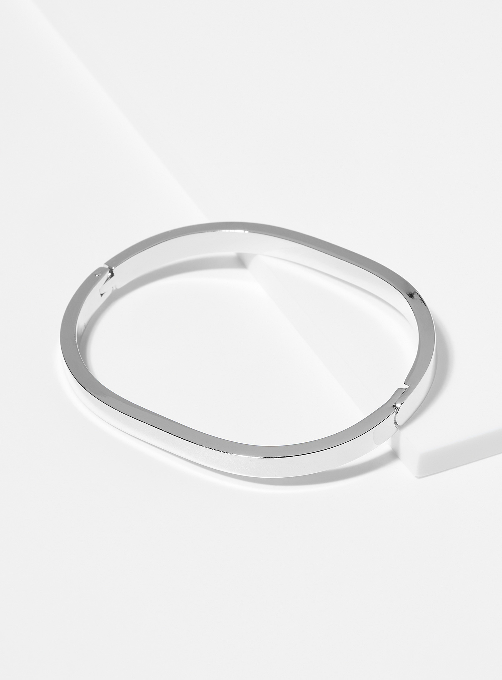 Simons - Women's Minimalist oval cuff bracelet