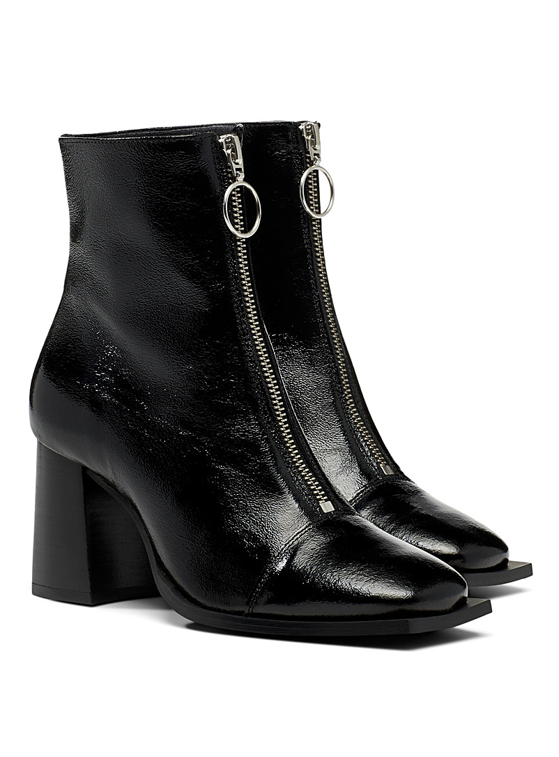 shiny heeled boots