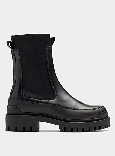 High-cut leather Chelsea boot | Simons | Women's Boots: Shop Online in ...