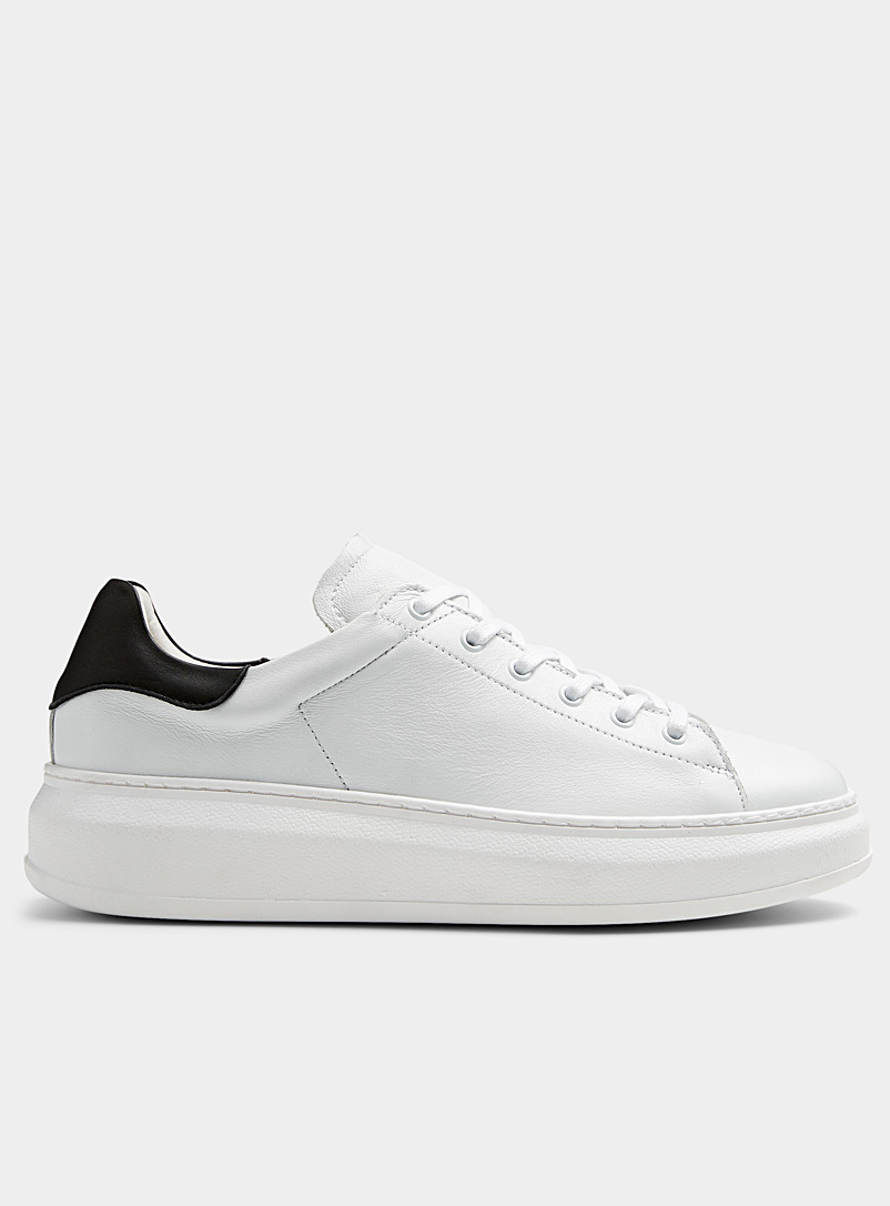 Simons White Chunky-sole leather sneakers Men for men