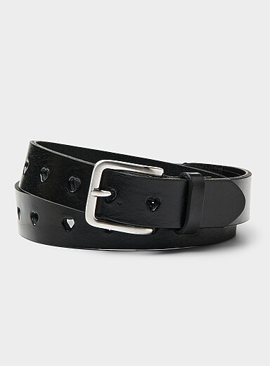 La ceinture cuir crans en c&oelig;ur 