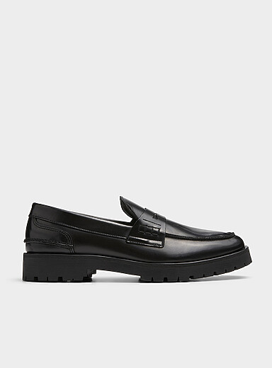 Le fl&acirc;neur penny cuir lustr&eacute; Homme