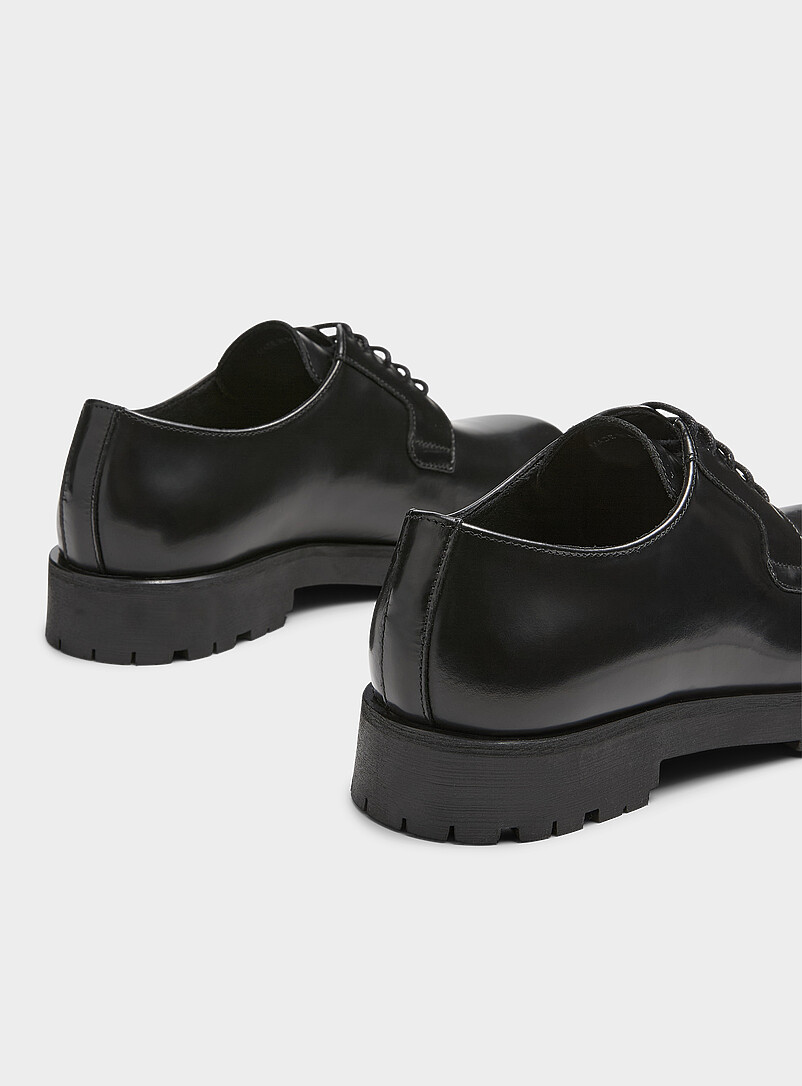 Simons Black Glossy leather derby shoes Men for men