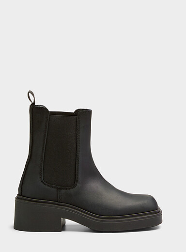 Simons Black Minimalist mid-heel Chelsea boots Women for women