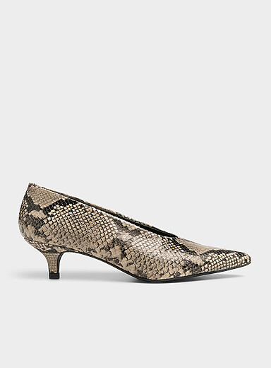 Snake leather kitten heel pumps <b>Made in Portugal</b> Women
