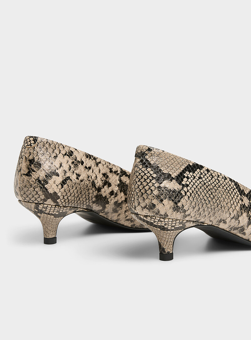 Simons: L'escarpin petit talon cuir serpent <b>Fait au Portugal</b> Femme Serpent pour femme