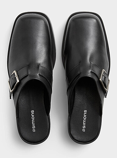 Simons: La mule bout carr&eacute; Silvio Homme Noir pour homme