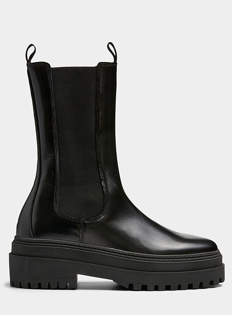 Simons Black High-top leather Chelsea boots Women for women