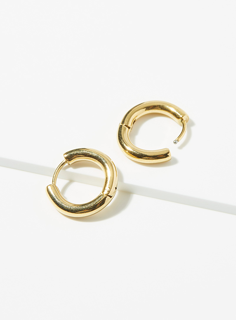 Simons Gold Monochrome metallic hoops for women