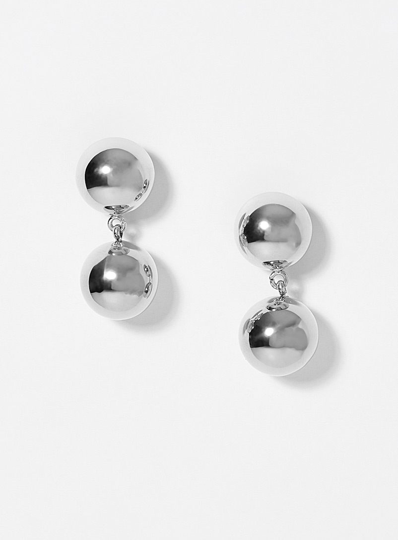 Twenty Compass Silver C'est la vie bead earrings for women