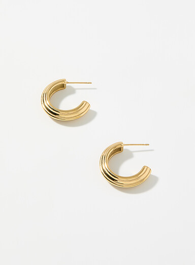Grooved open hoops <b>Exclusive Simons x Twenty Compass collection</b>