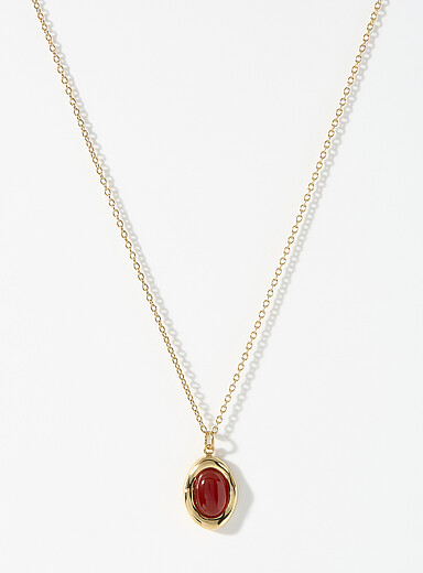 Collier Réglable Corde Avec Pendentif Lèvres Or Et Rouge KISS - Unisexe, Design Contemporain - Cadeau élégant - 7