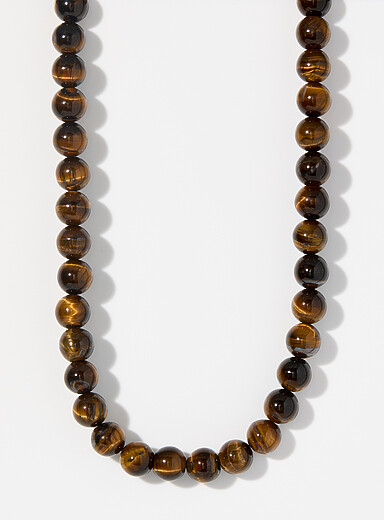Brioche tiger's-eye stone necklace