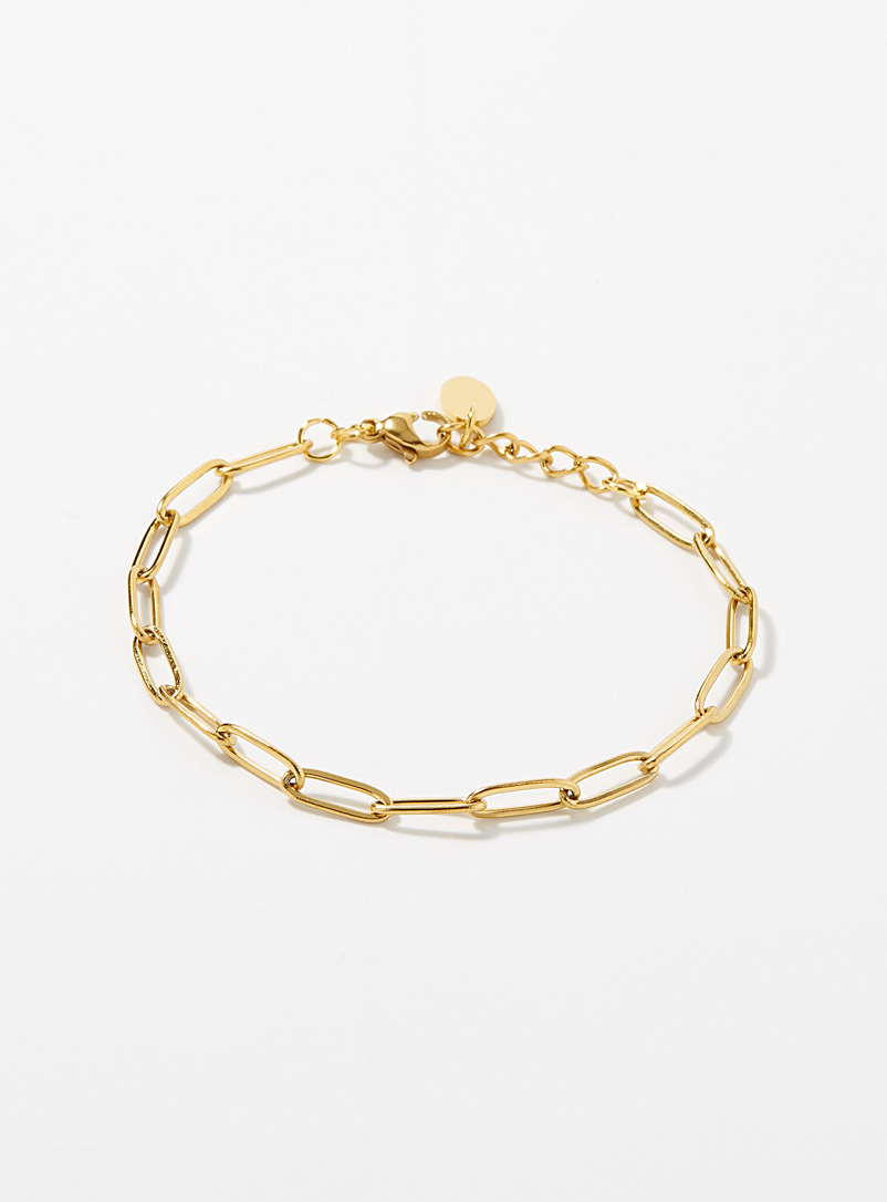 Twenty Compass Gold Paperclip bracelet for women