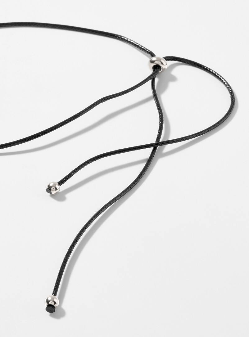 Shimmery oval pendant cord necklace Exclusive Simons x Twenty Compass collection product image 2