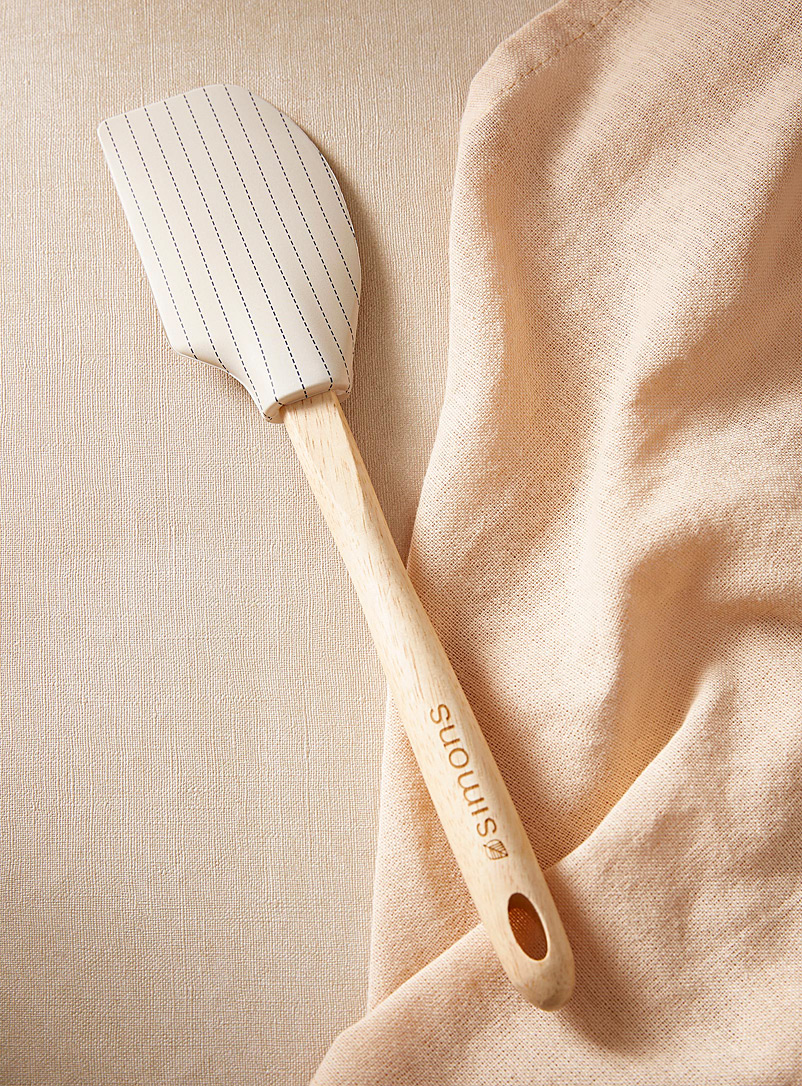 Simons Maison Cream Beige Dotted stripe silicone spatula
