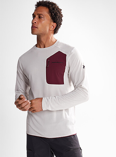 Peak Performance: Le t-shirt manches longues gaufr&eacute; Freelight Polartec<sup><small>MD</small> Power Grid</sup> <sup><small>MC</small></sup> Beige pour homme