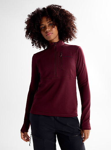 Peak Performance Burgundy Trail Polartec&reg; Power Grid&trade; half-zip top for women
