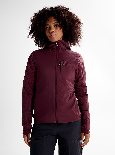 Peak Performance Burgundy Freelight reversible insulated hooded jacket for women