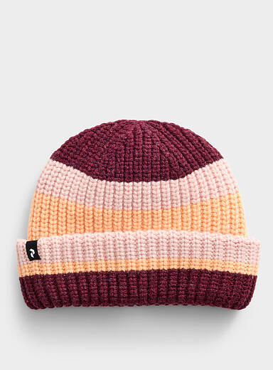 Wide-cuff wool-blend striped tuque