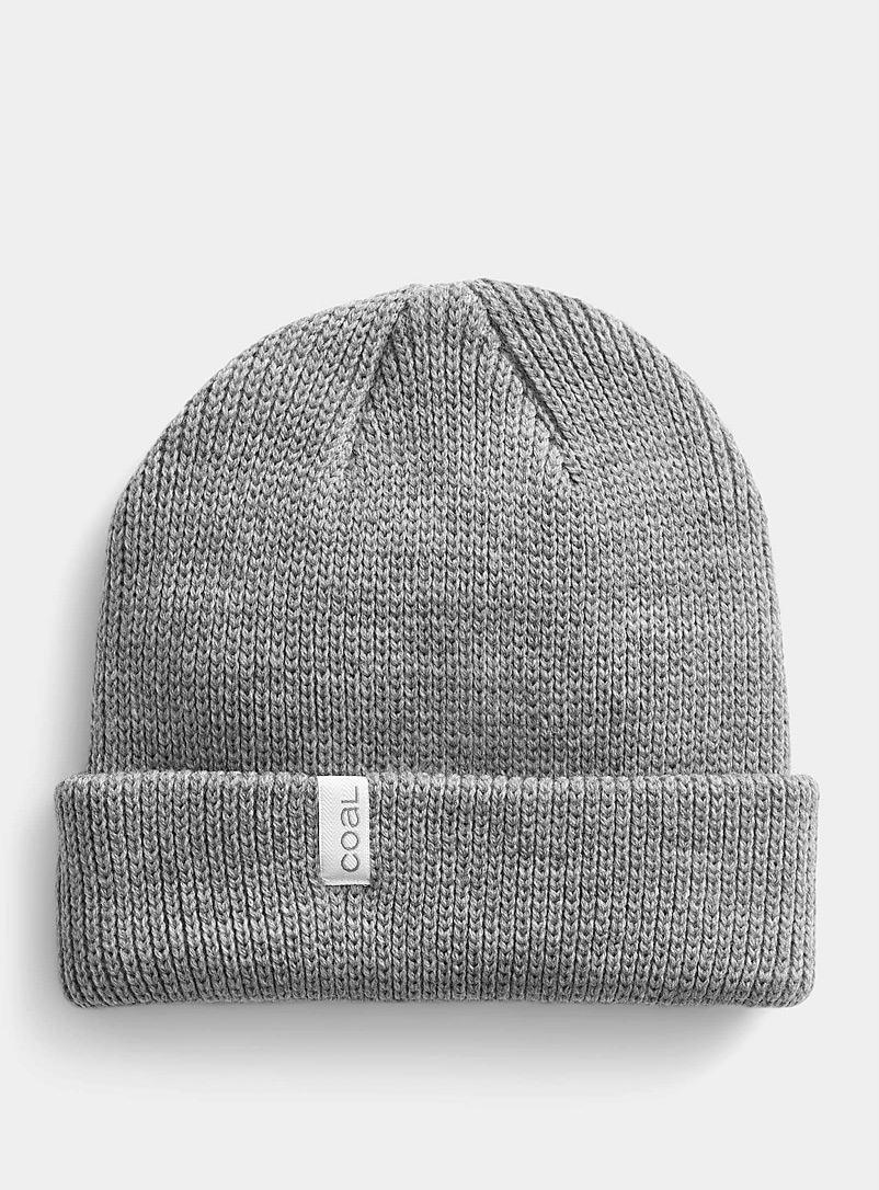 Coal Grey Frena solid minimalist tuque for women