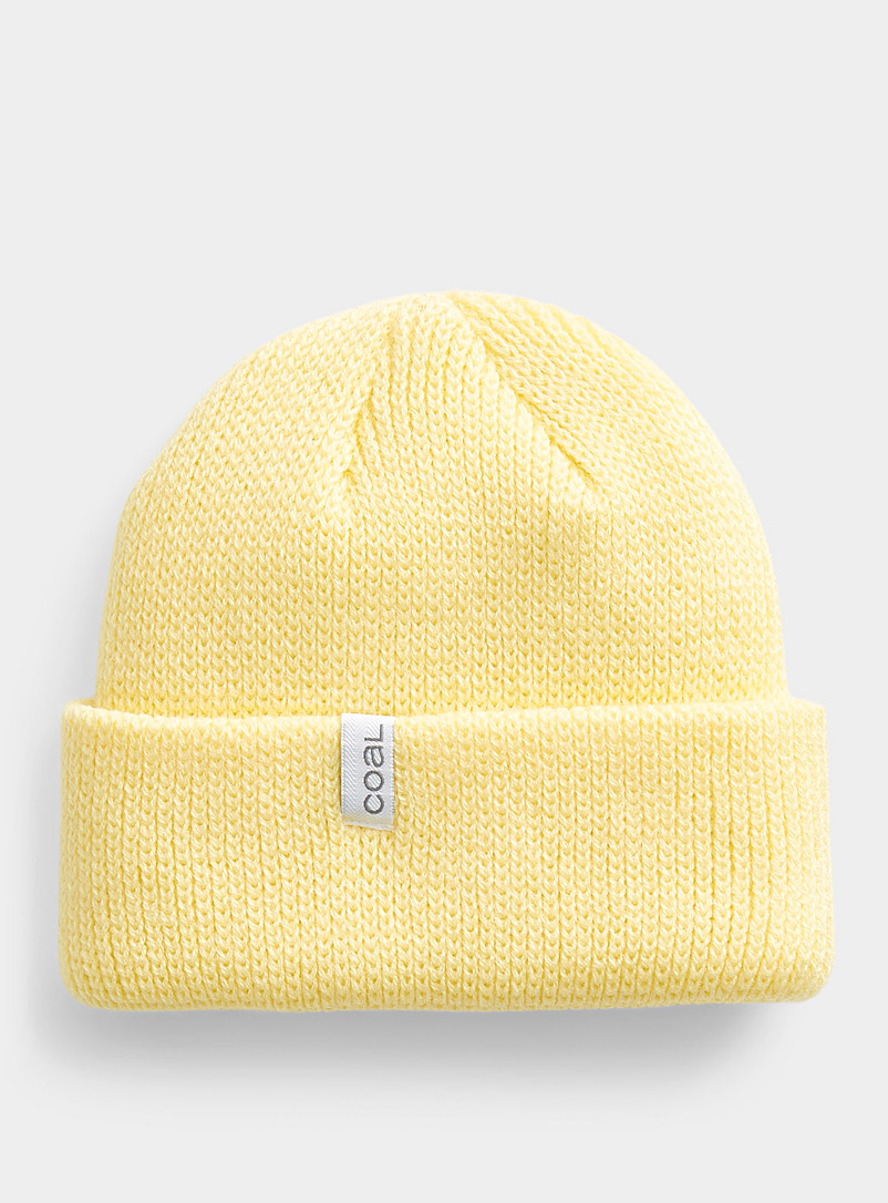 Coal Light Yellow Frena solid minimalist tuque for women