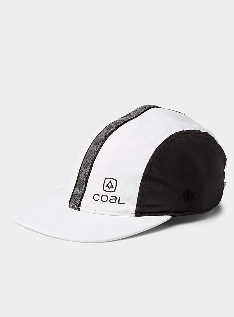 Coal White Check weft four-panel cap for women