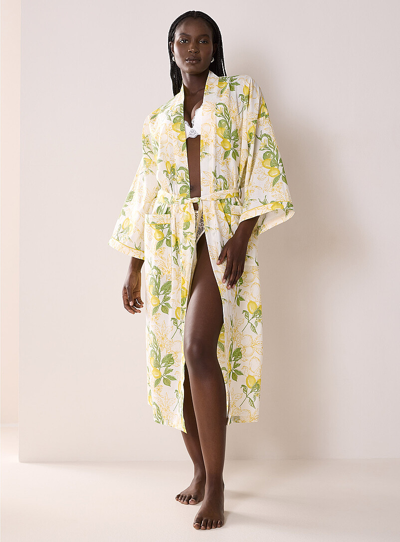 Full Flowy Robe Lemons flowy poplin robe | Miiyu | Shop Women's Robes Online | Simons