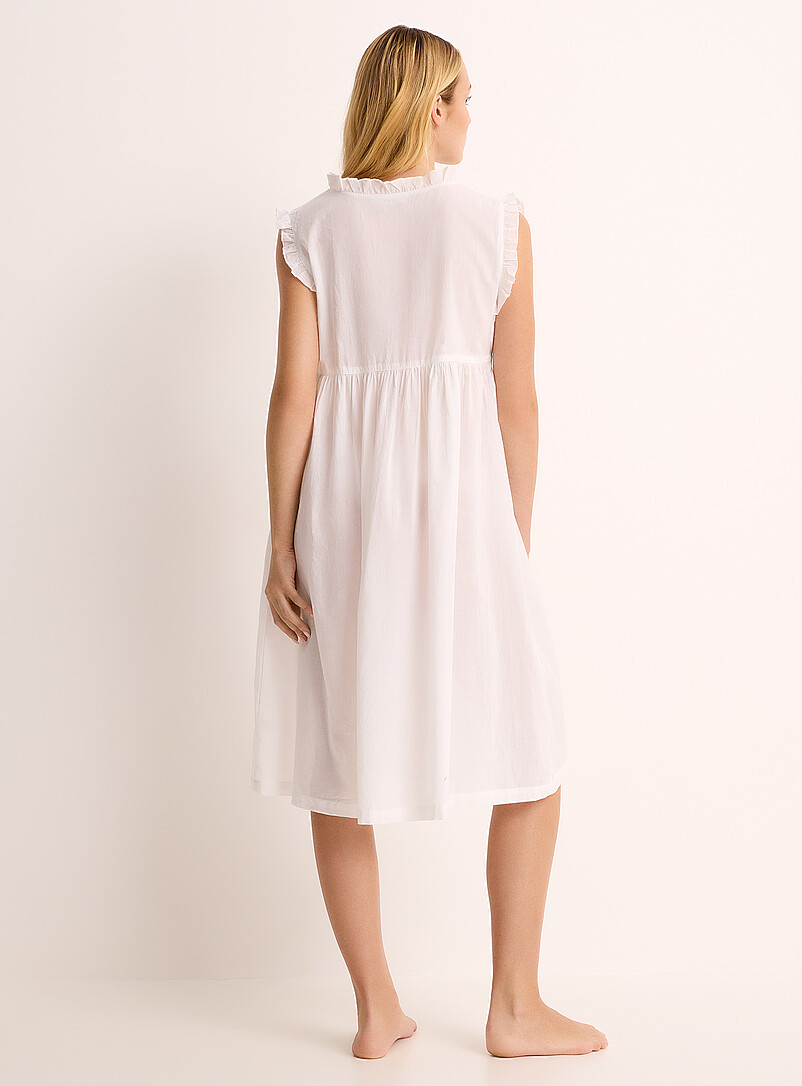 Embroidered ruffled poplin nightgown product image 3