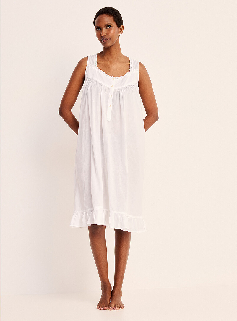 Ruffled mini-embroidery nightgown product image (primary)