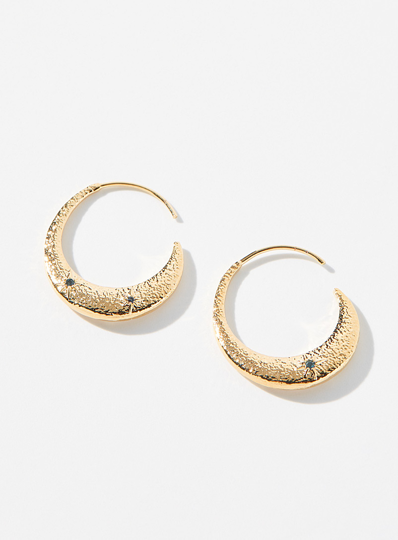 Tai Patterned Yellow Boreal star open hoops for women