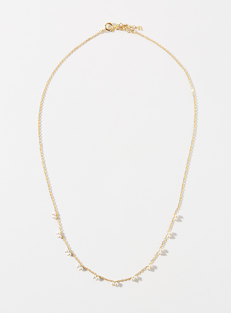 Tai Patterned Yellow Pearly-bead cluster chain for women