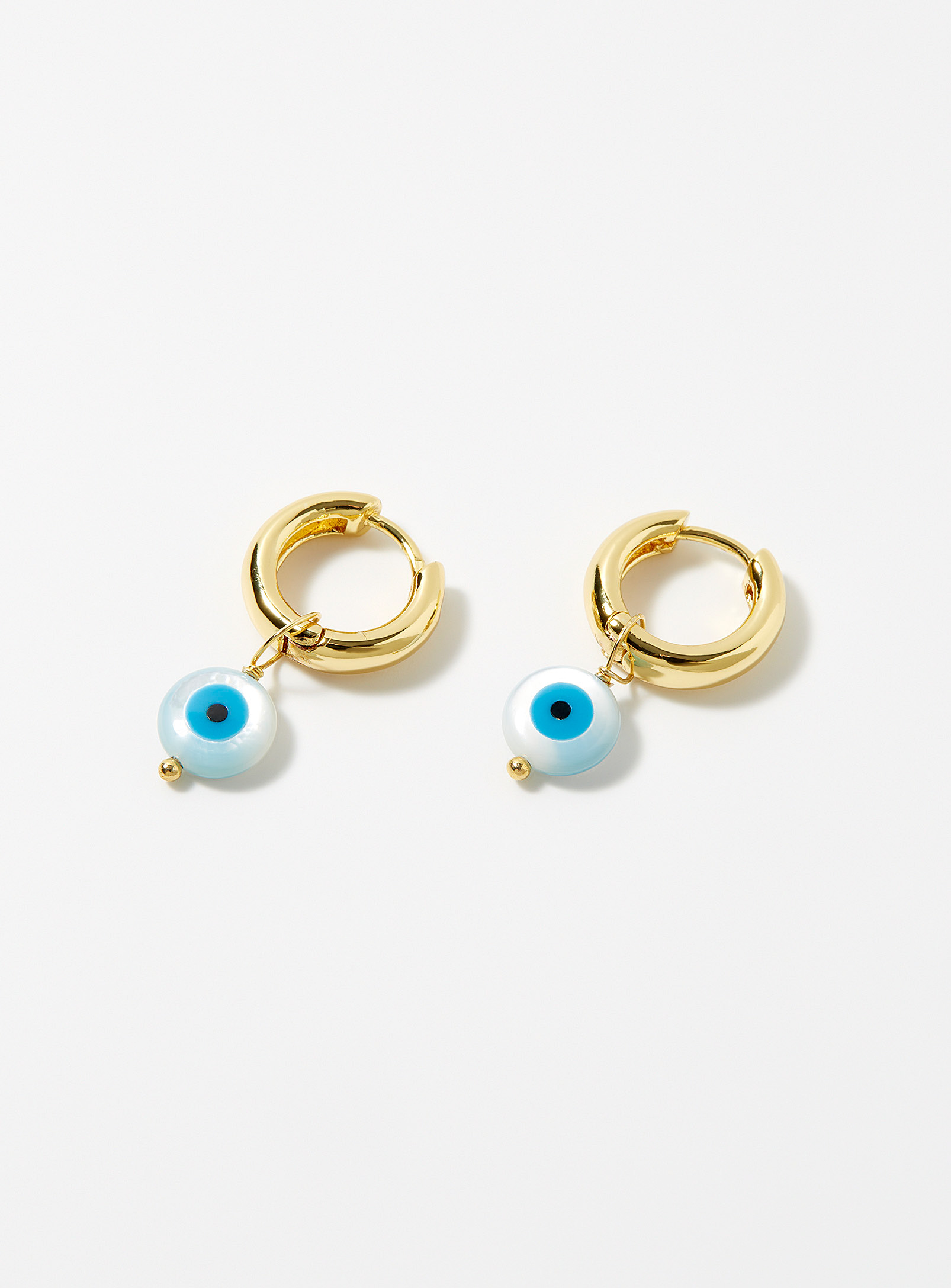 Tai Iridescent Evil Eye Hoops In Gold