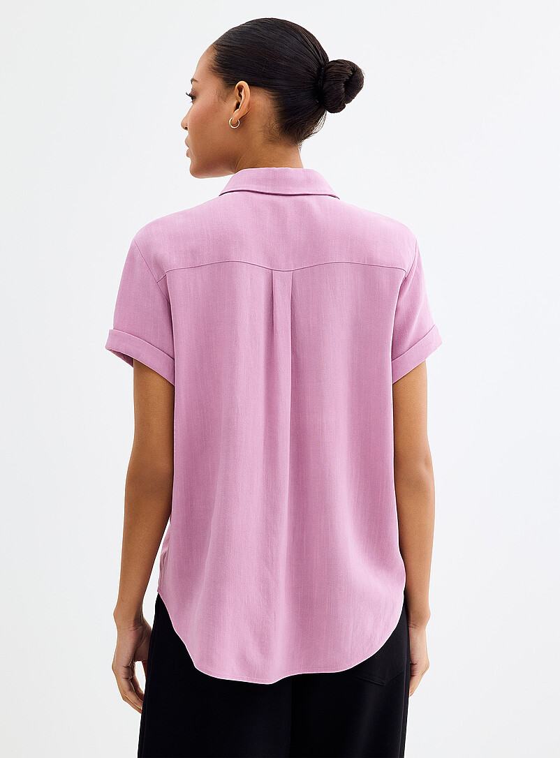 Sams&oslash;e  Sams&oslash;e Pink Samajana cuffed-sleeve shirt for women