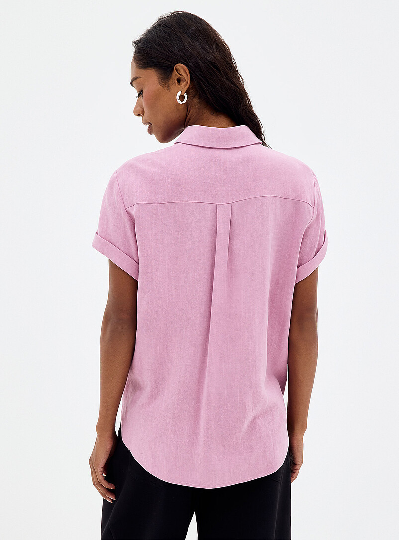 Sams&oslash;e  Sams&oslash;e Pink Samajana cuffed-sleeve shirt for women
