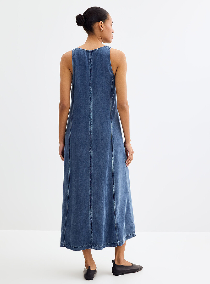 Sams&oslash;e  Sams&oslash;e Blue Flowy denim V-neck dress for women