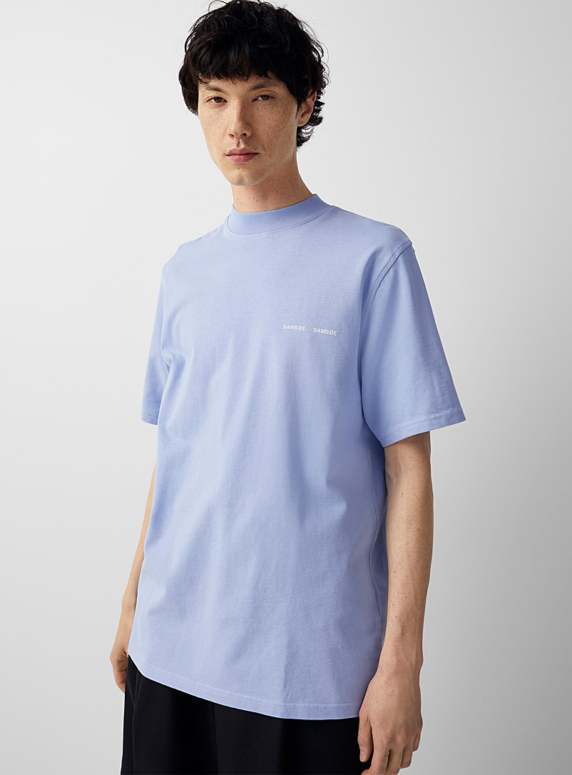 Samsøe & Samsøe: Le t-shirt signature épurée Bleu pâle-bleu poudre pour homme